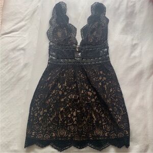For love and lemons black lace mini dress